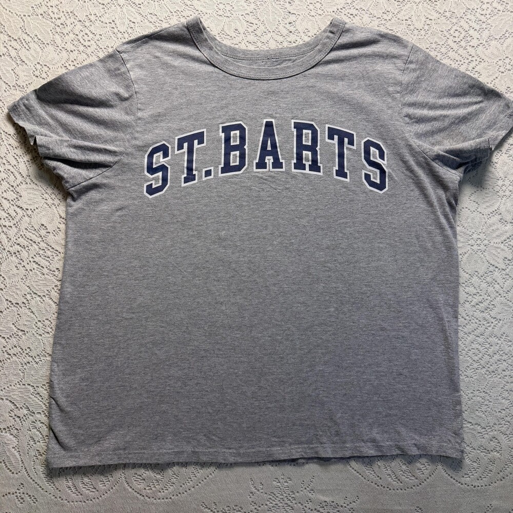 Zoe + Liv Shirt Womens XL Gray ST. BARTS Graphic Tee Short Sleeve Travel